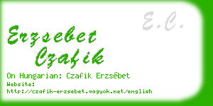 erzsebet czafik business card